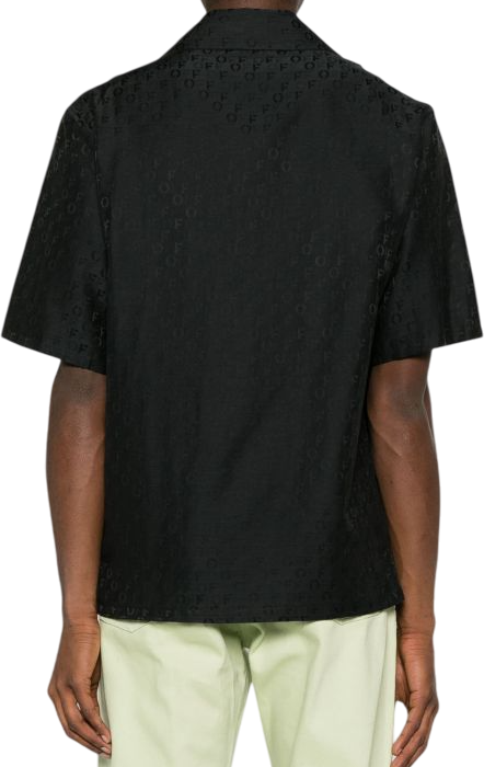 OFF-WHITE camicia monogramma jacquard nera Zwart