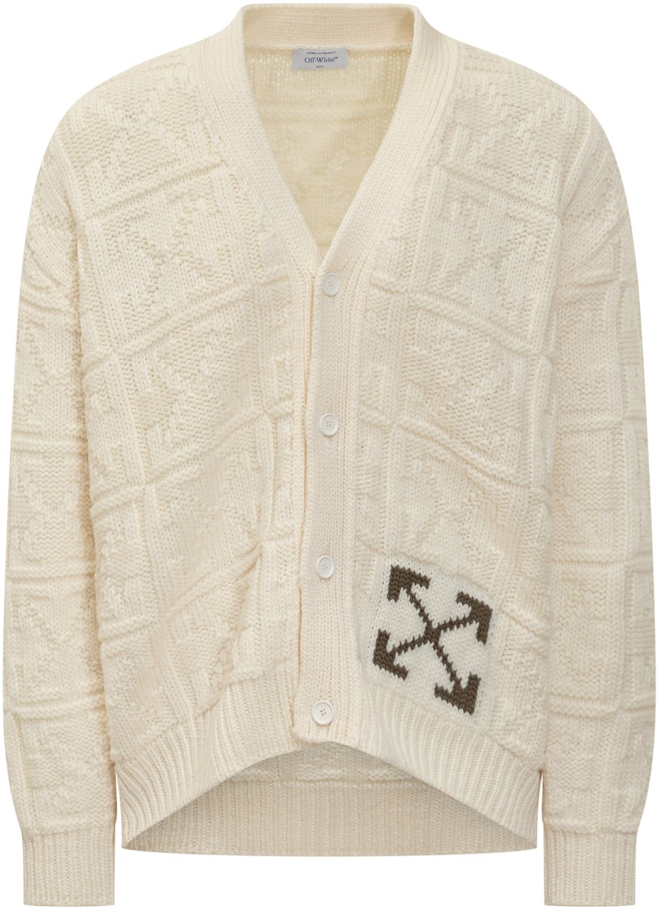 OFF-WHITE Off-White Cardigan in Lana Bianco Wit