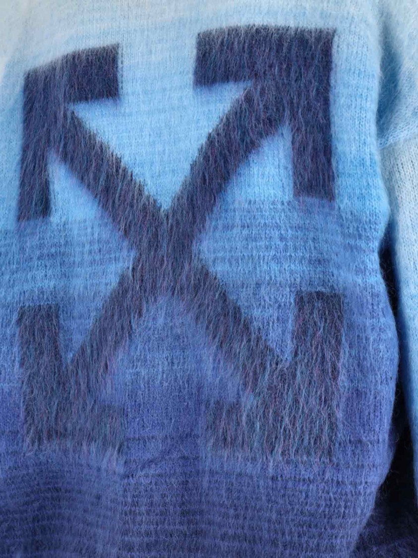 OFF-WHITE Textured Knit Sweater Collection Blauw