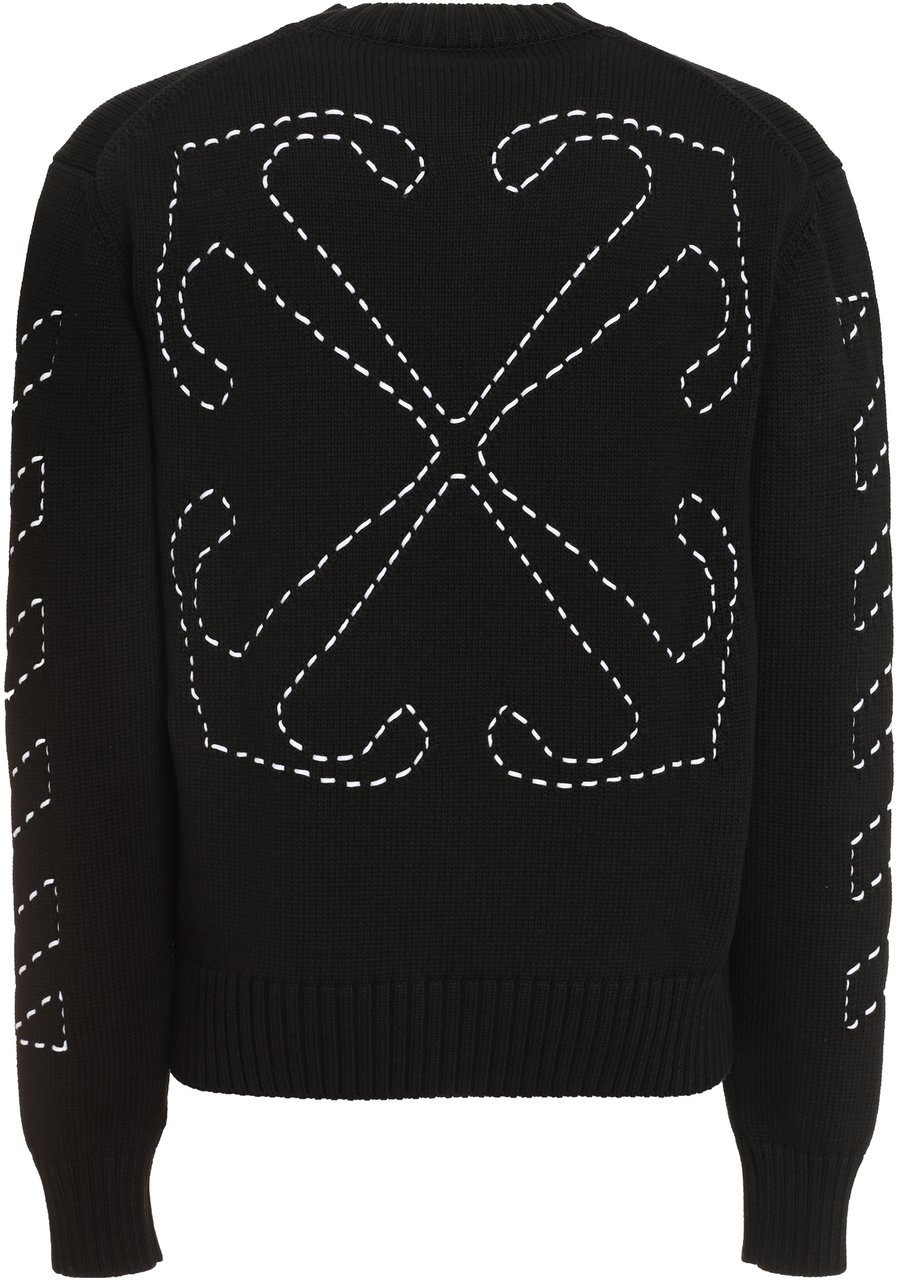 OFF-WHITE Cotton crew-neck sweater Zwart