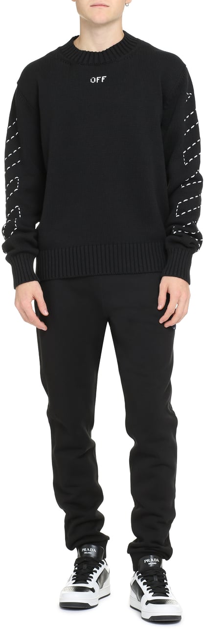 OFF-WHITE Cotton crew-neck sweater Zwart