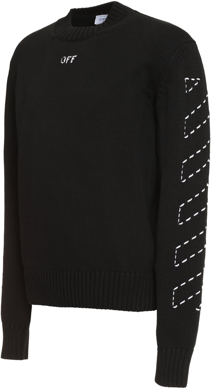 OFF-WHITE Cotton crew-neck sweater Zwart