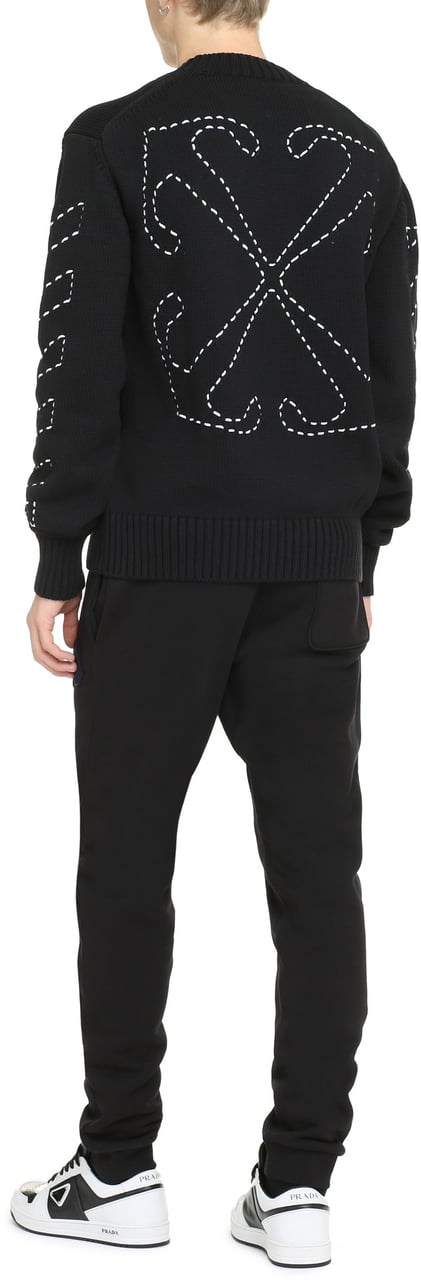 OFF-WHITE Cotton crew-neck sweater Zwart