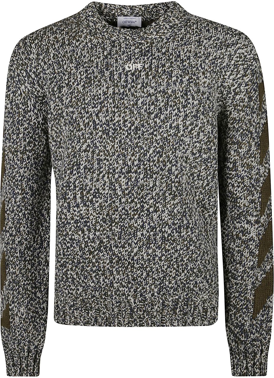 OFF-WHITE Diag Arrow Mouline` Sweater Grey Grijs
