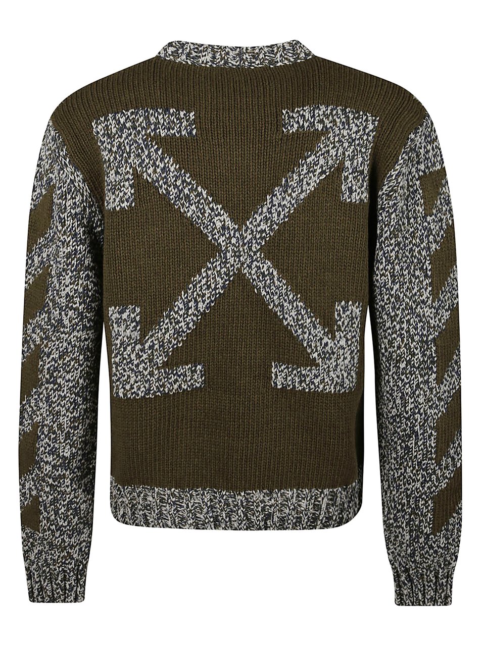 OFF-WHITE Diag Arrow Mouline` Sweater Grey Grijs