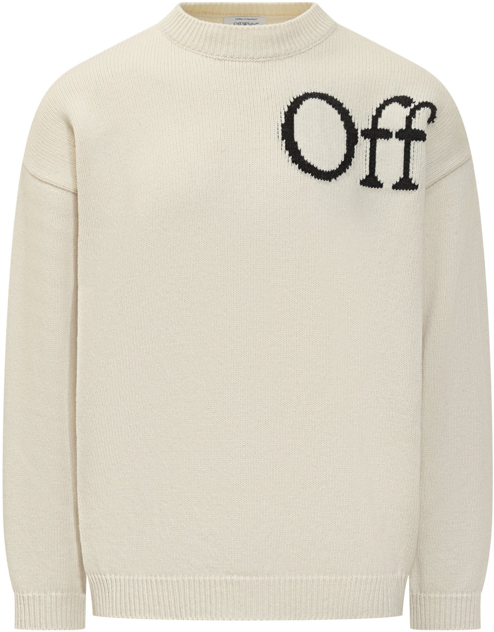 OFF-WHITE Bookish Shared Knit Crewneck Bianco Wit
