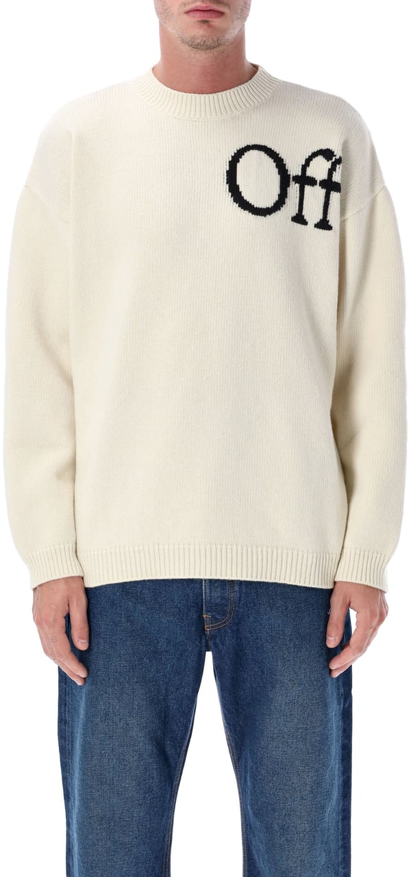 OFF-WHITE Bookish Shared Knit Crewneck Bianco Wit