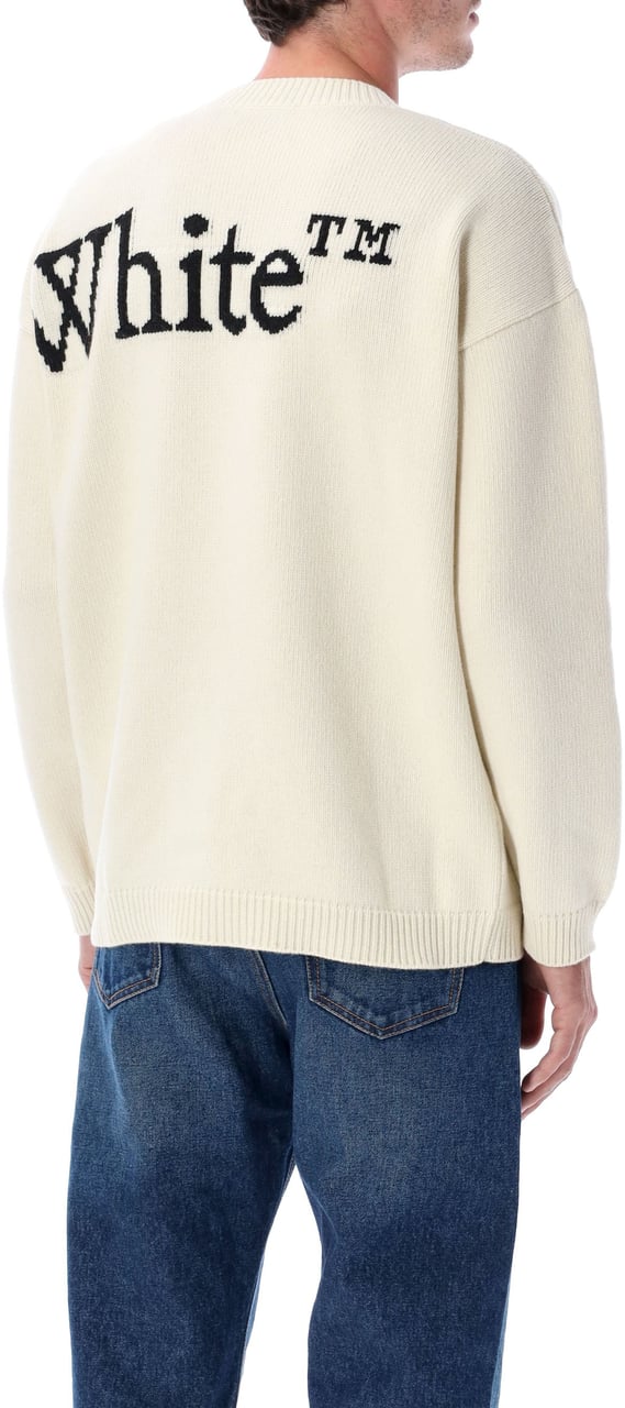 OFF-WHITE Bookish Shared Knit Crewneck Bianco Wit