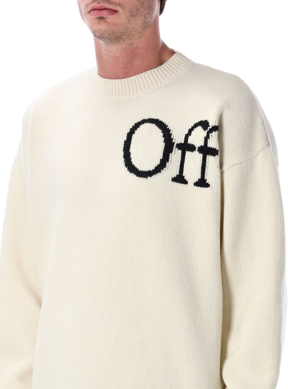 OFF-WHITE Bookish Shared Knit Crewneck Bianco Wit