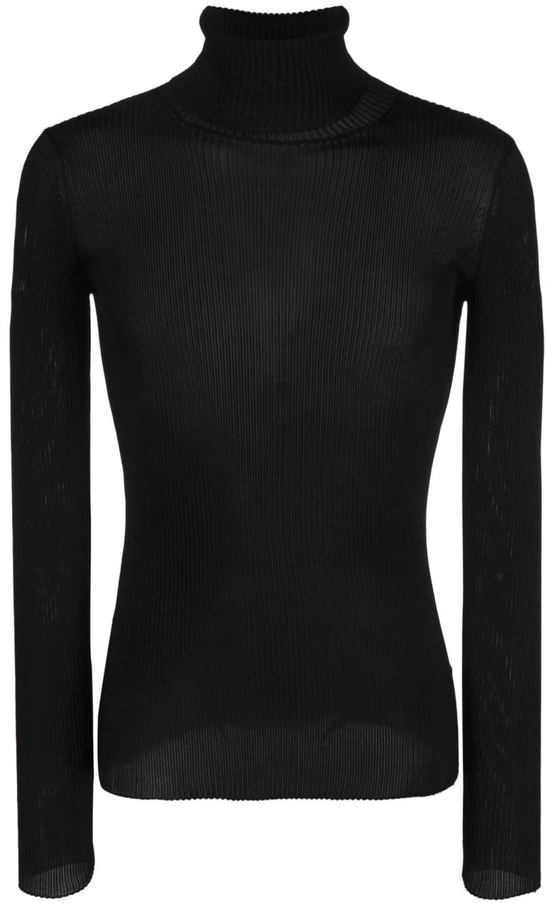 OFF-WHITE Helvetica Logo Turtleneck Sweater Zwart