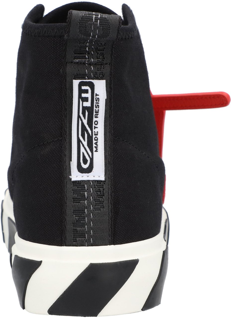 OFF-WHITE Vulcanized Hi Black Red Canvas Sneakers Zwart