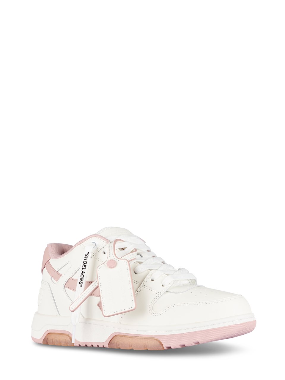 OFF-WHITE Low-Top Sneakers with Soft Pink Accents Wit