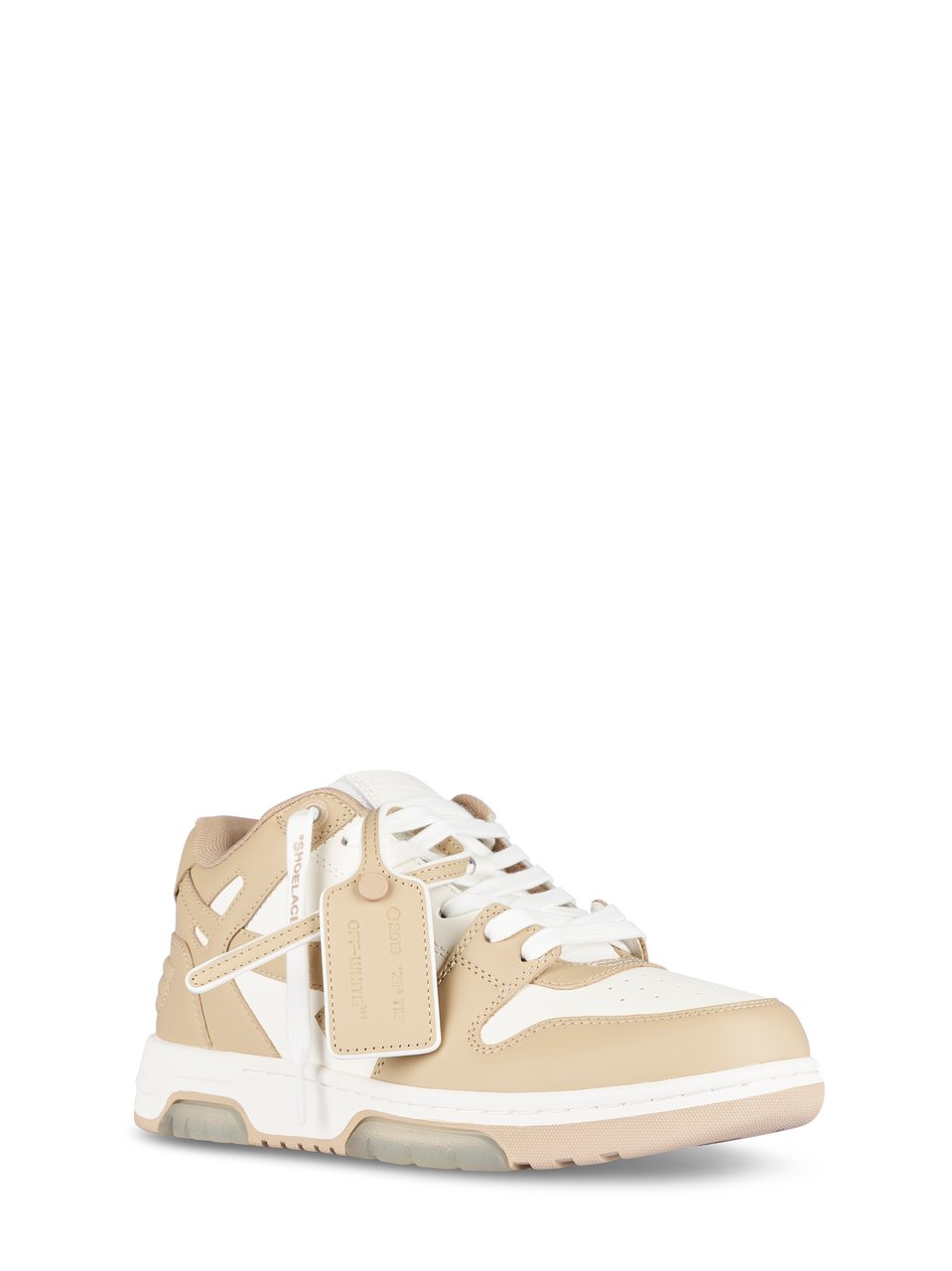 OFF-WHITE Low-Top Sneakers with Calf Leather Panels Neutraal