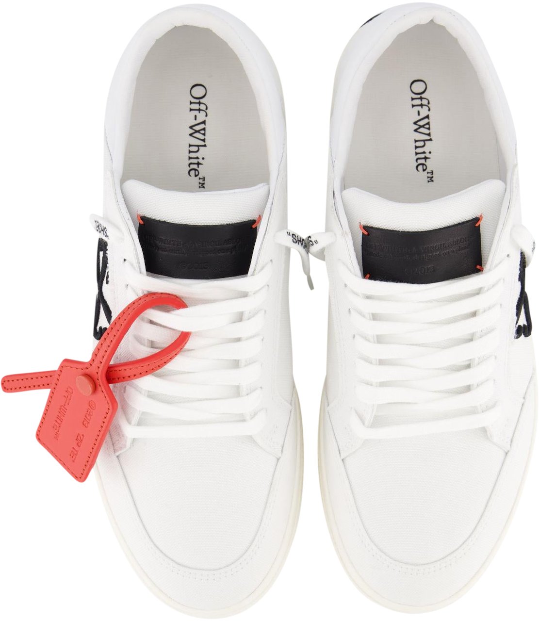 OFF-WHITE Heren New Low Vulcanized Canvas Wit Wit