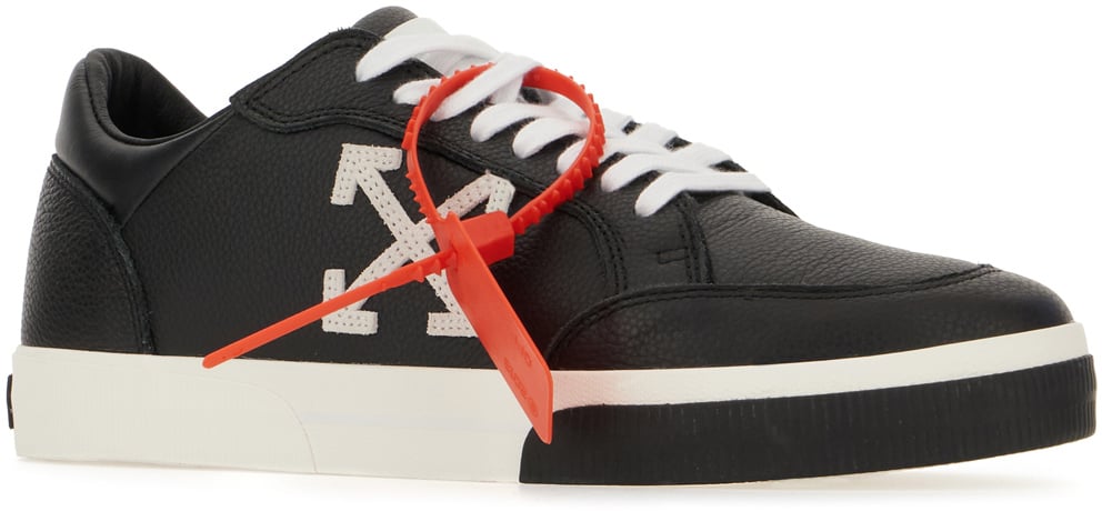 OFF-WHITE Off White Black leather New Low Vulcanized sneakers Zwart