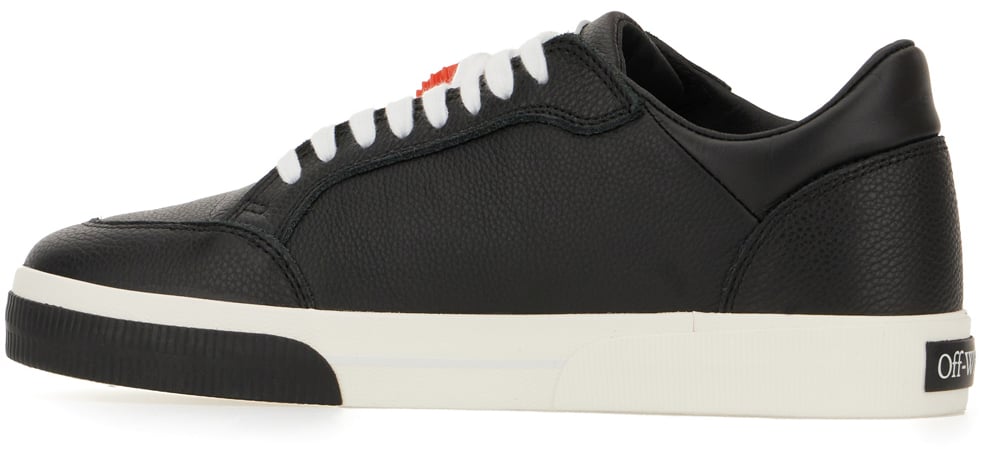 OFF-WHITE Off White Black leather New Low Vulcanized sneakers Zwart
