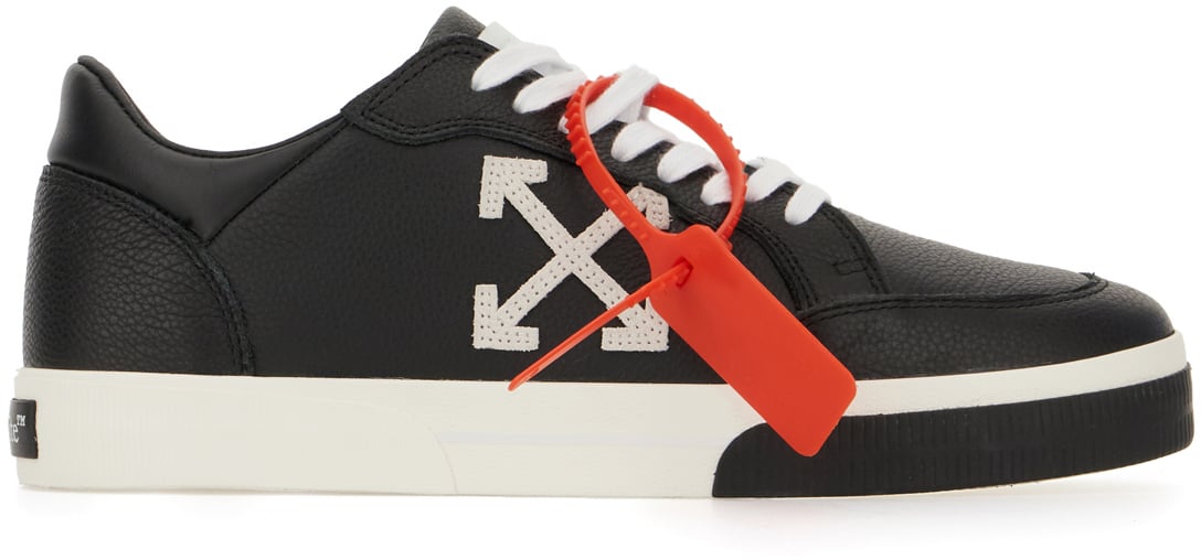 OFF-WHITE Off White Black leather New Low Vulcanized sneakers Zwart
