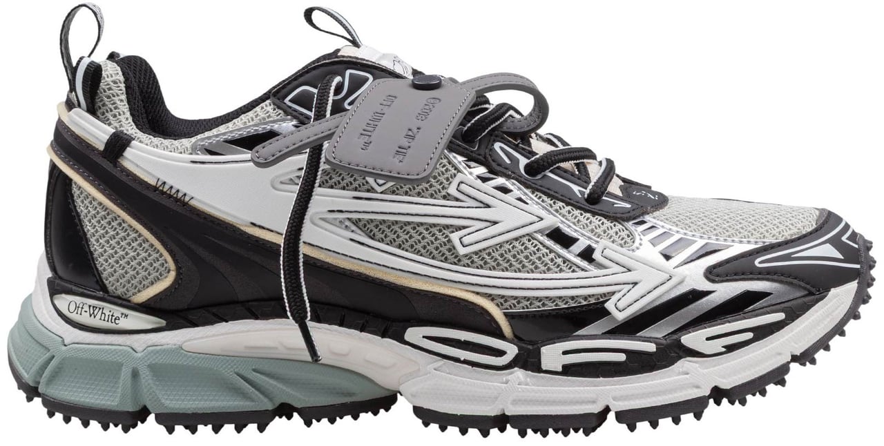 OFF-WHITE Off white be right mesh and leather sneakers in grey and black Grijs