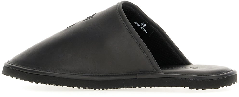 OFF-WHITE Off White Black leather slippers Zwart