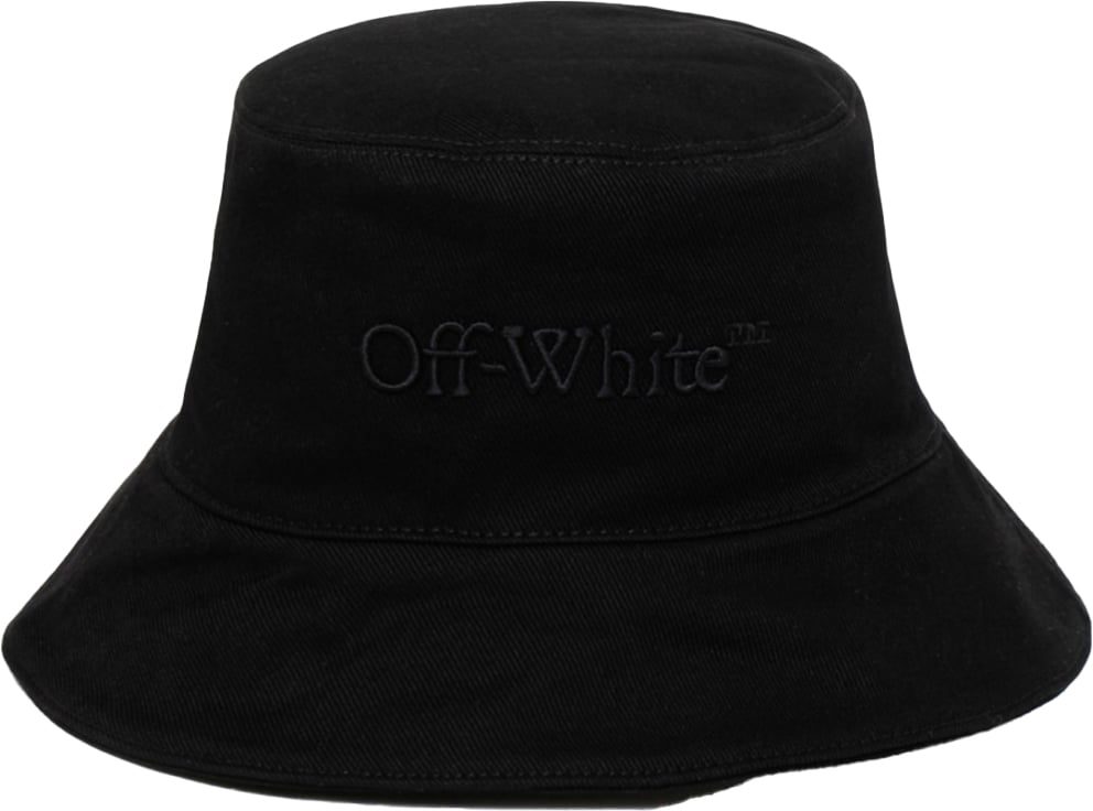 OFF-WHITE Bookish Logo Denim Bucket Hat Zwart