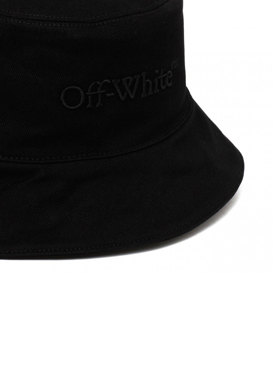 OFF-WHITE Bookish Logo Denim Bucket Hat Zwart