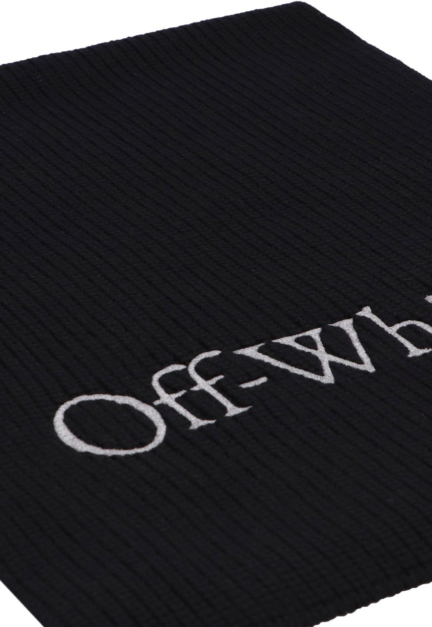 OFF-WHITE Virgin wool scarf Zwart