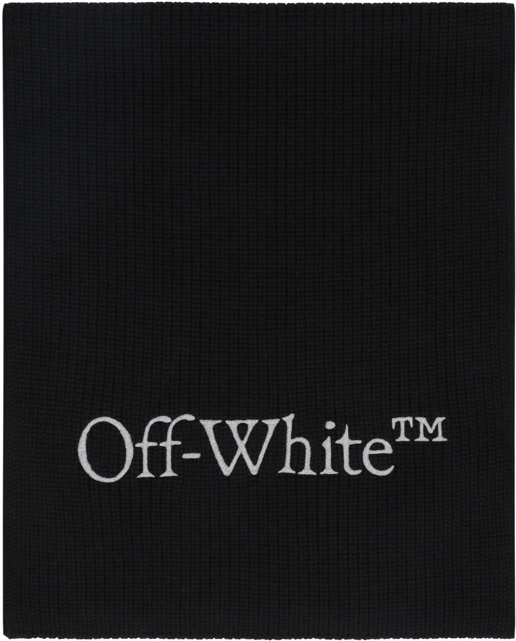 OFF-WHITE Virgin wool scarf Zwart