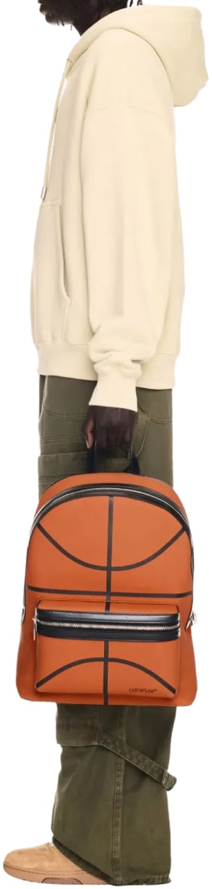 OFF-WHITE Basket Round Logo Backpack Oranje