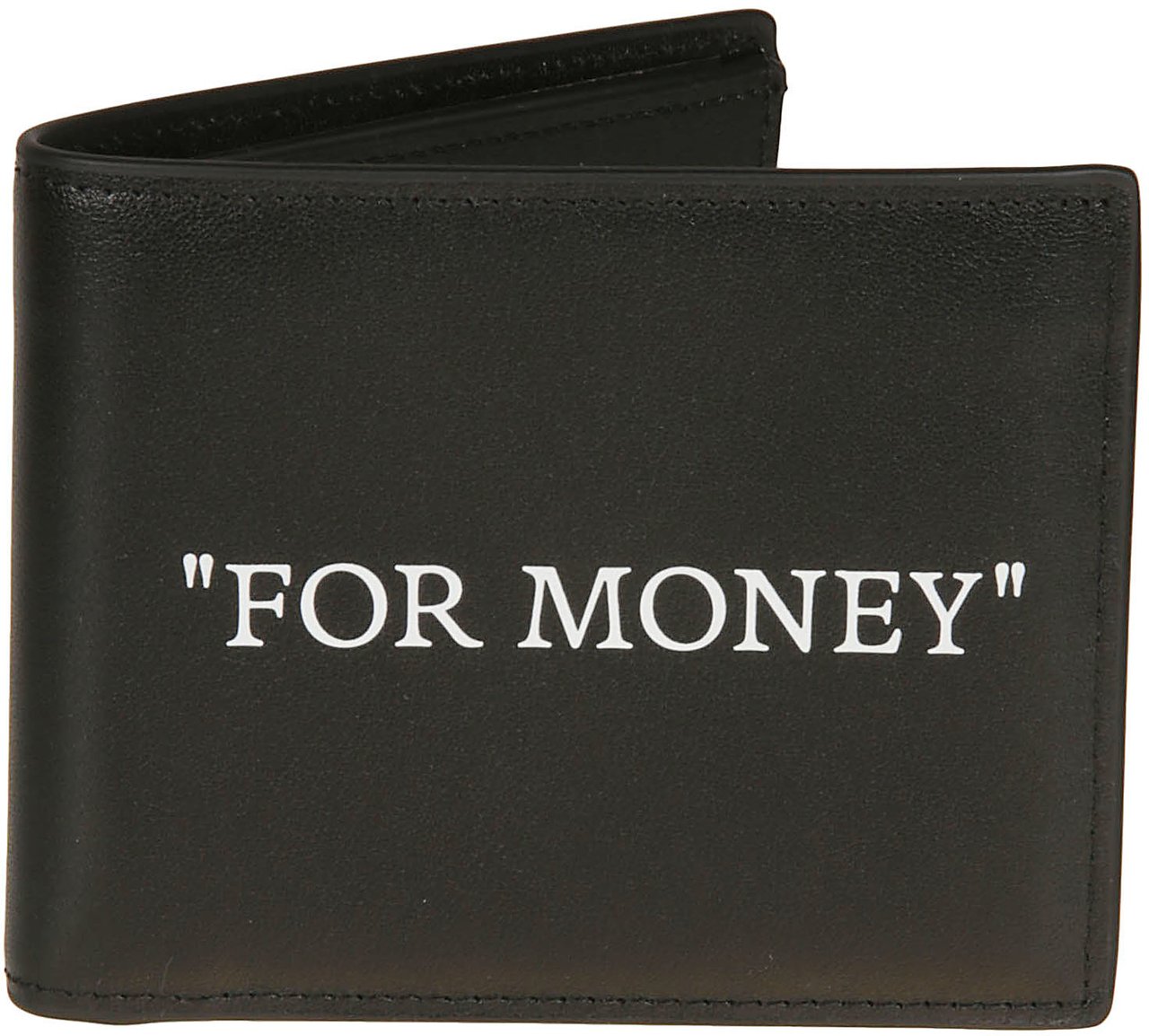OFF-WHITE Quote Bifold Wallet Black Zwart
