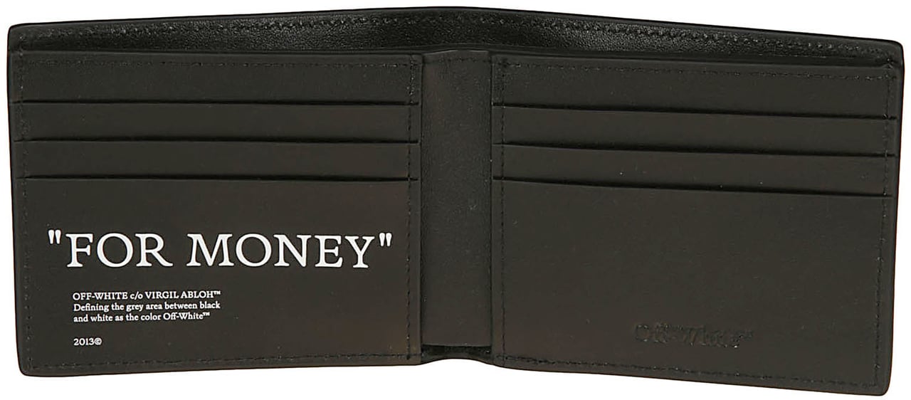 OFF-WHITE Quote Bifold Wallet Black Zwart