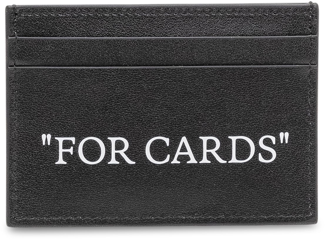 OFF-WHITE Porta Carte con Stampa Frontale Donkergrijs