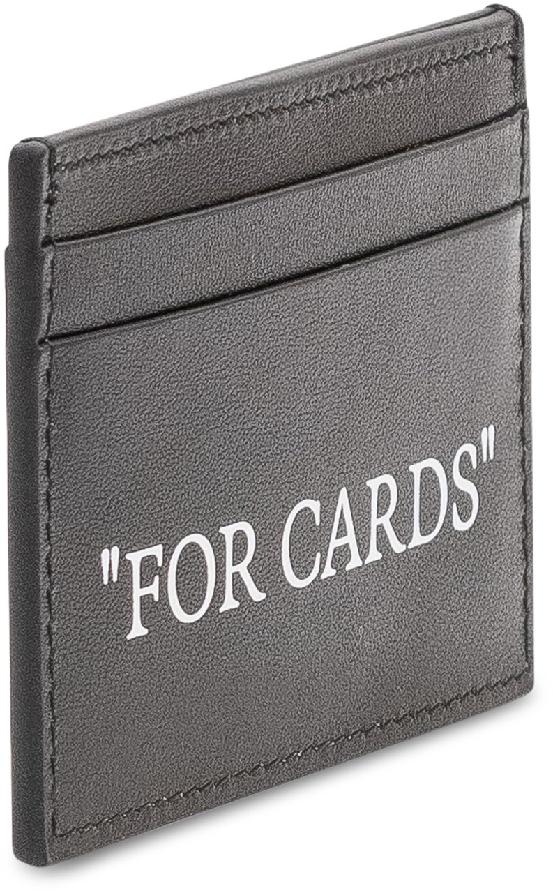 OFF-WHITE Porta Carte con Stampa Frontale Donkergrijs