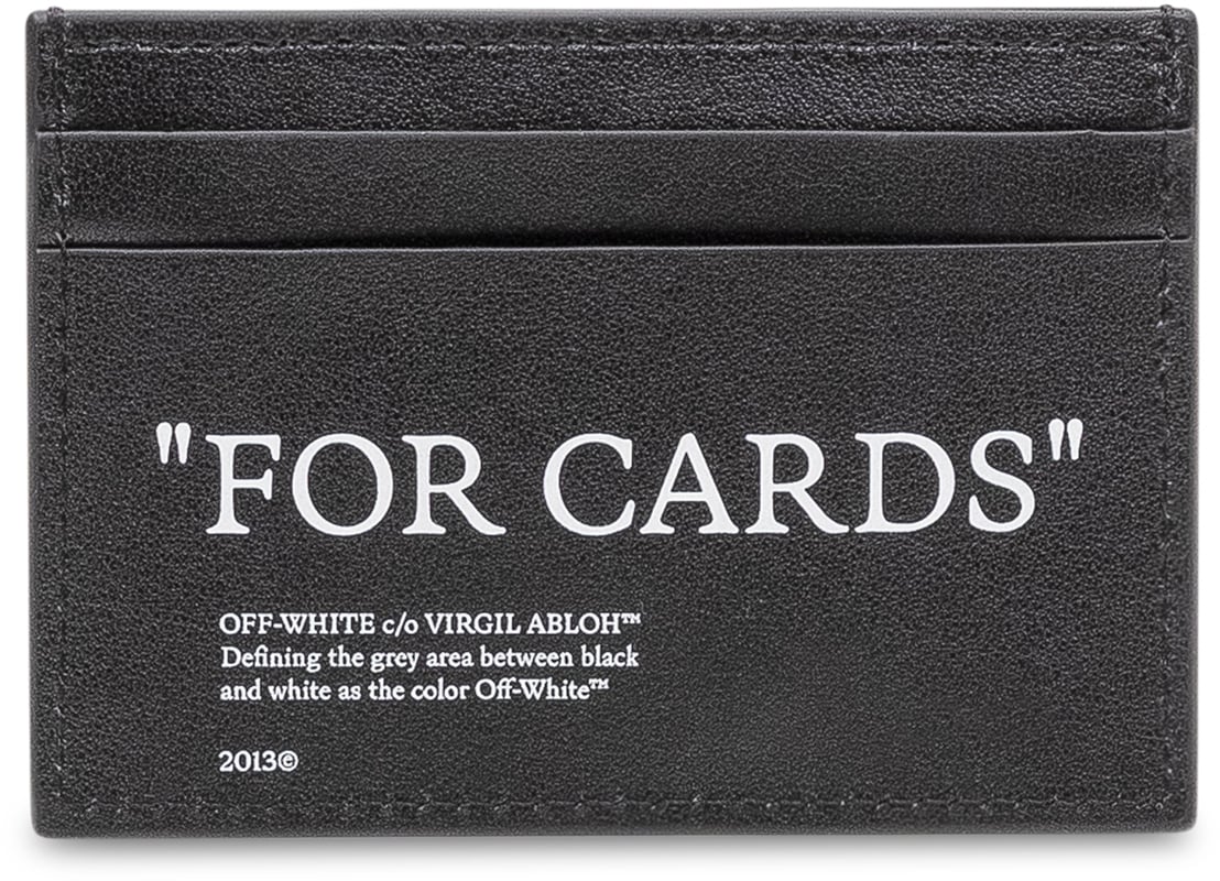 OFF-WHITE Porta Carte con Stampa Frontale Donkergrijs