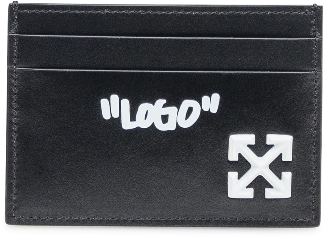 OFF-WHITE Portacarte Off-White Logo Nero Zwart