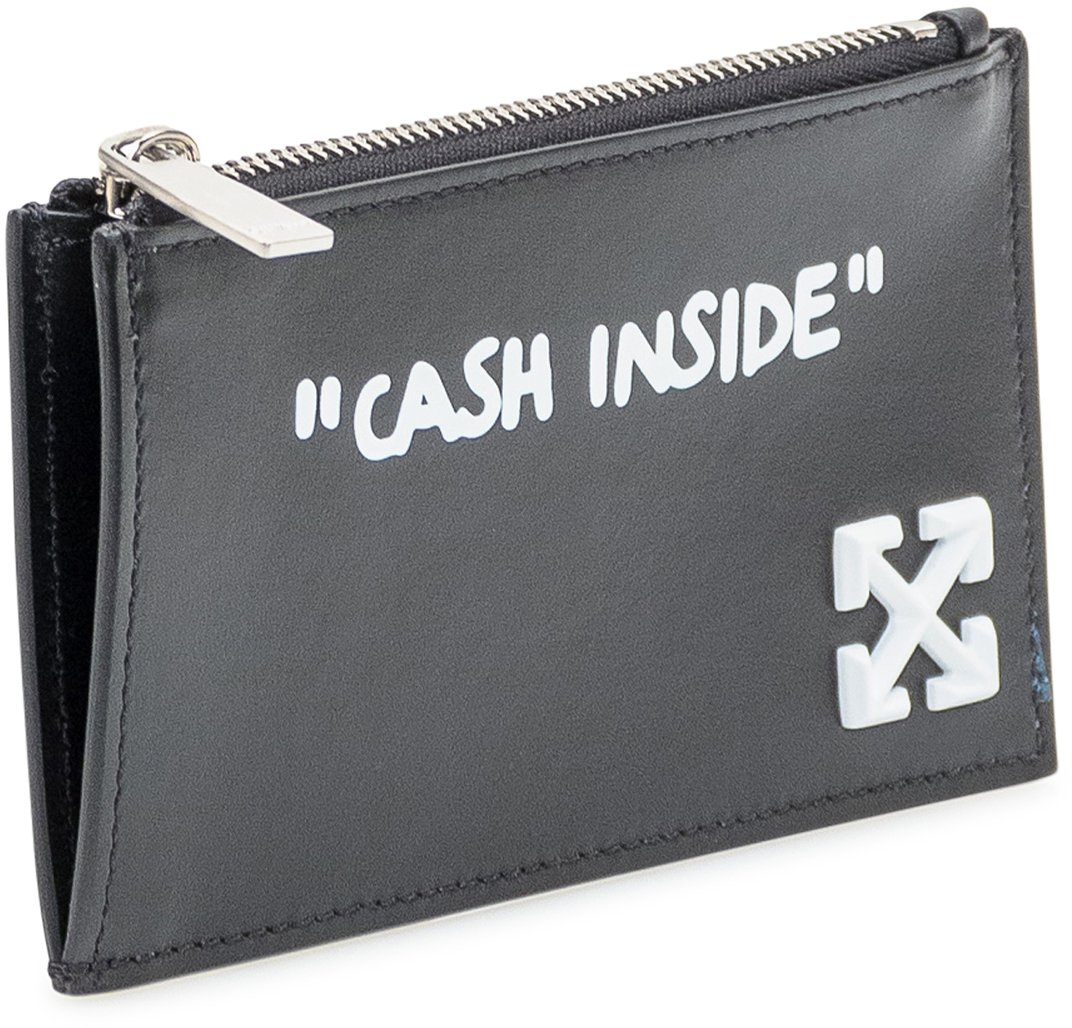 OFF-WHITE Portacarte Off-White Cash Inside Nero Zwart