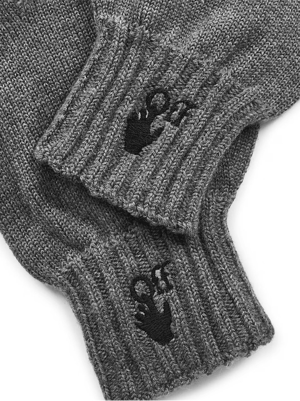 OFF-WHITE Hand Off Logo Wool Gloves Grijs