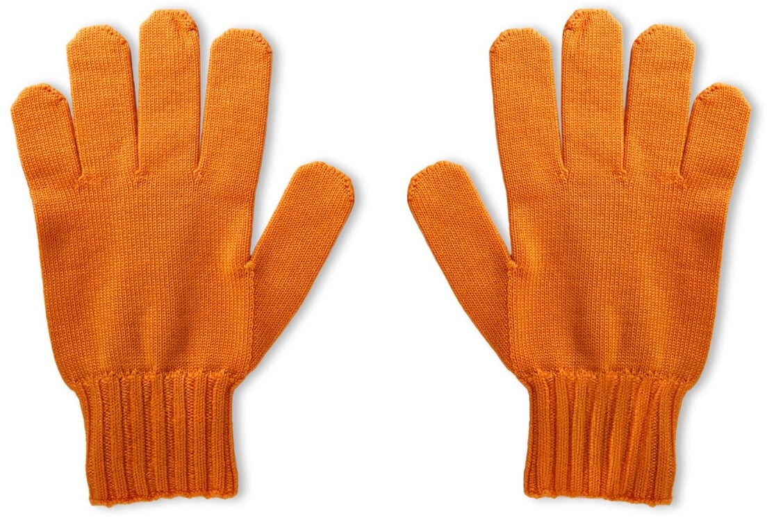 OFF-WHITE Hand Off Logo Wool Gloves Oranje