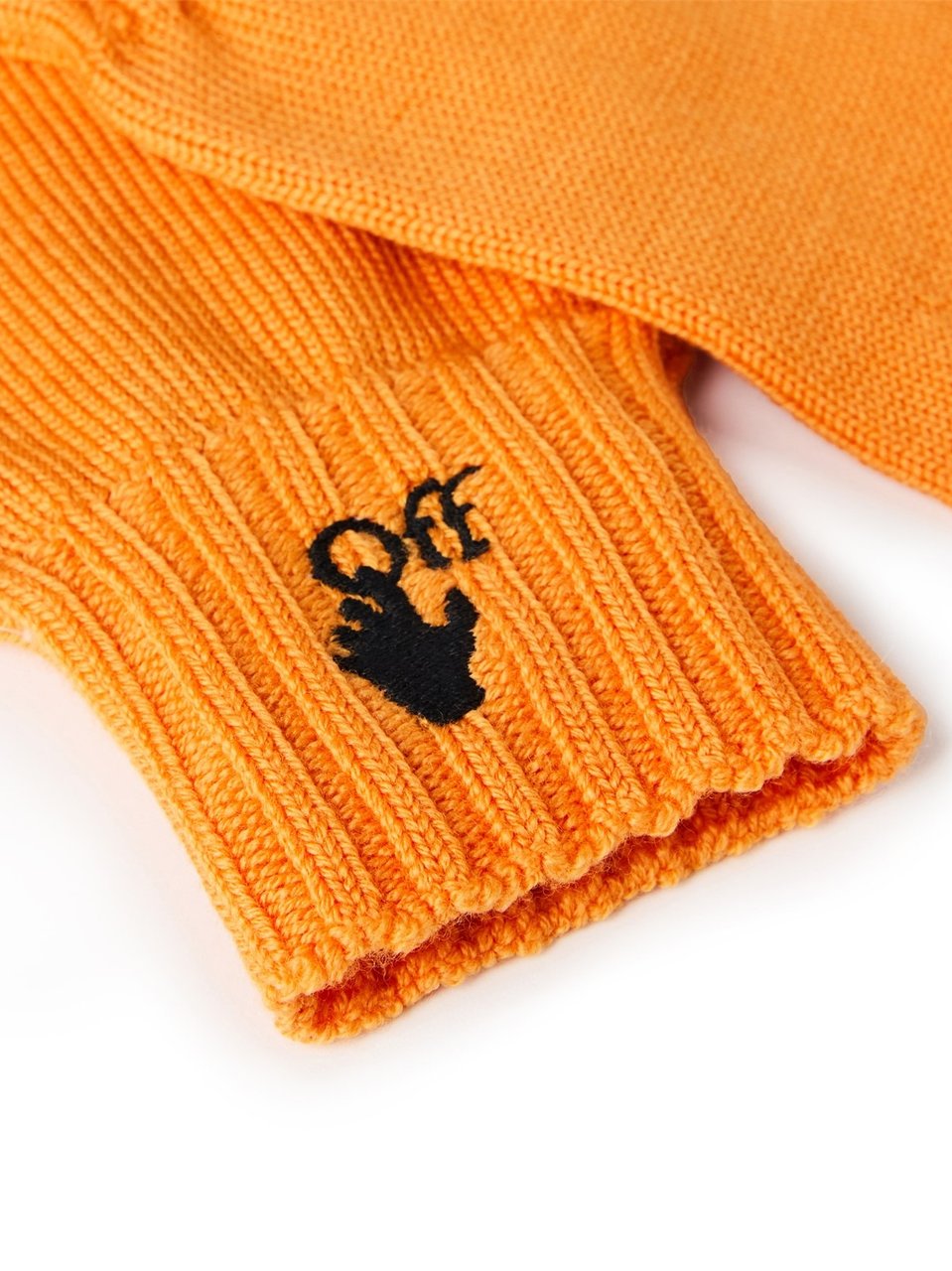 OFF-WHITE Hand Off Logo Wool Gloves Oranje