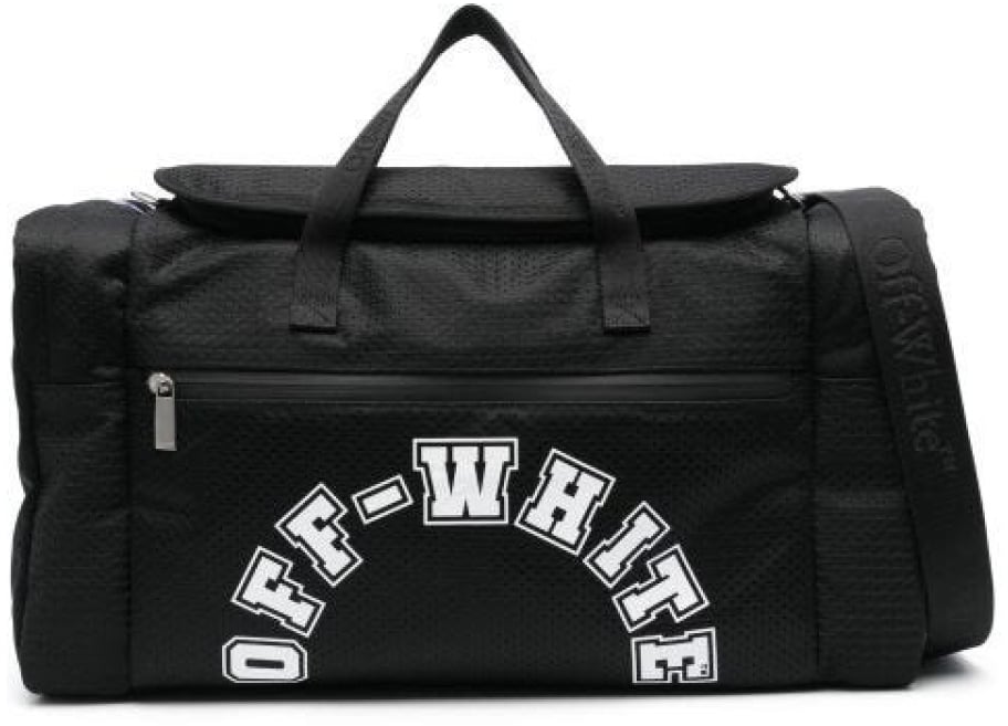 OFF-WHITE Outdoor Weekender Baseball Logo Duffle Bag Zwart