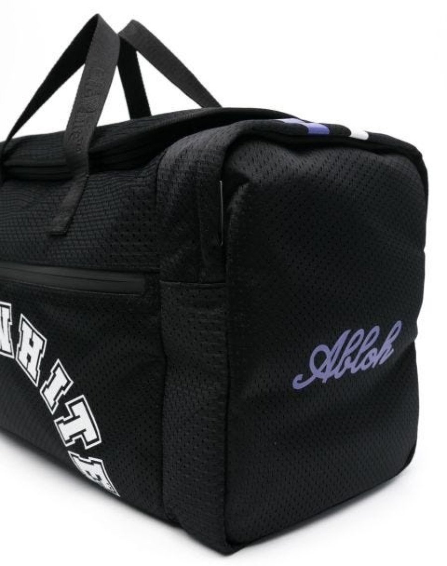 OFF-WHITE Outdoor Weekender Baseball Logo Duffle Bag Zwart