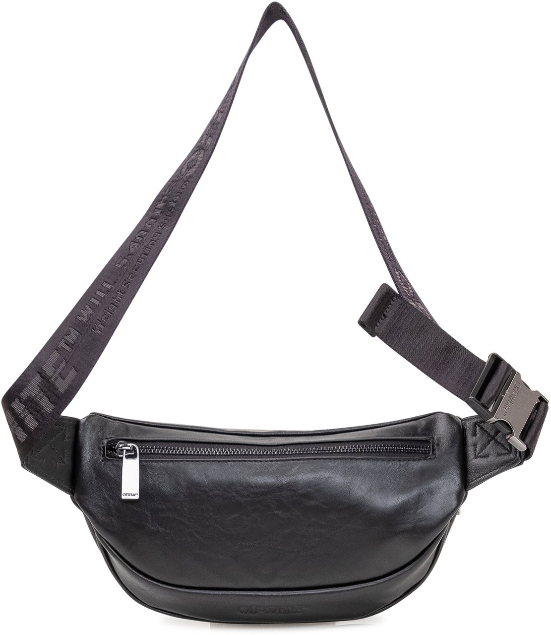 OFF-WHITE Marsupio con Zip e Logo in Rilievo Zwart