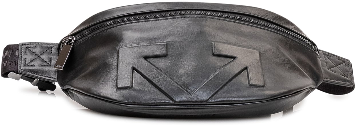 OFF-WHITE Marsupio con Zip e Logo in Rilievo Zwart