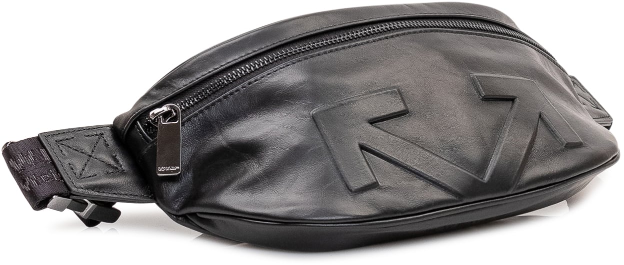 OFF-WHITE Marsupio con Zip e Logo in Rilievo Zwart
