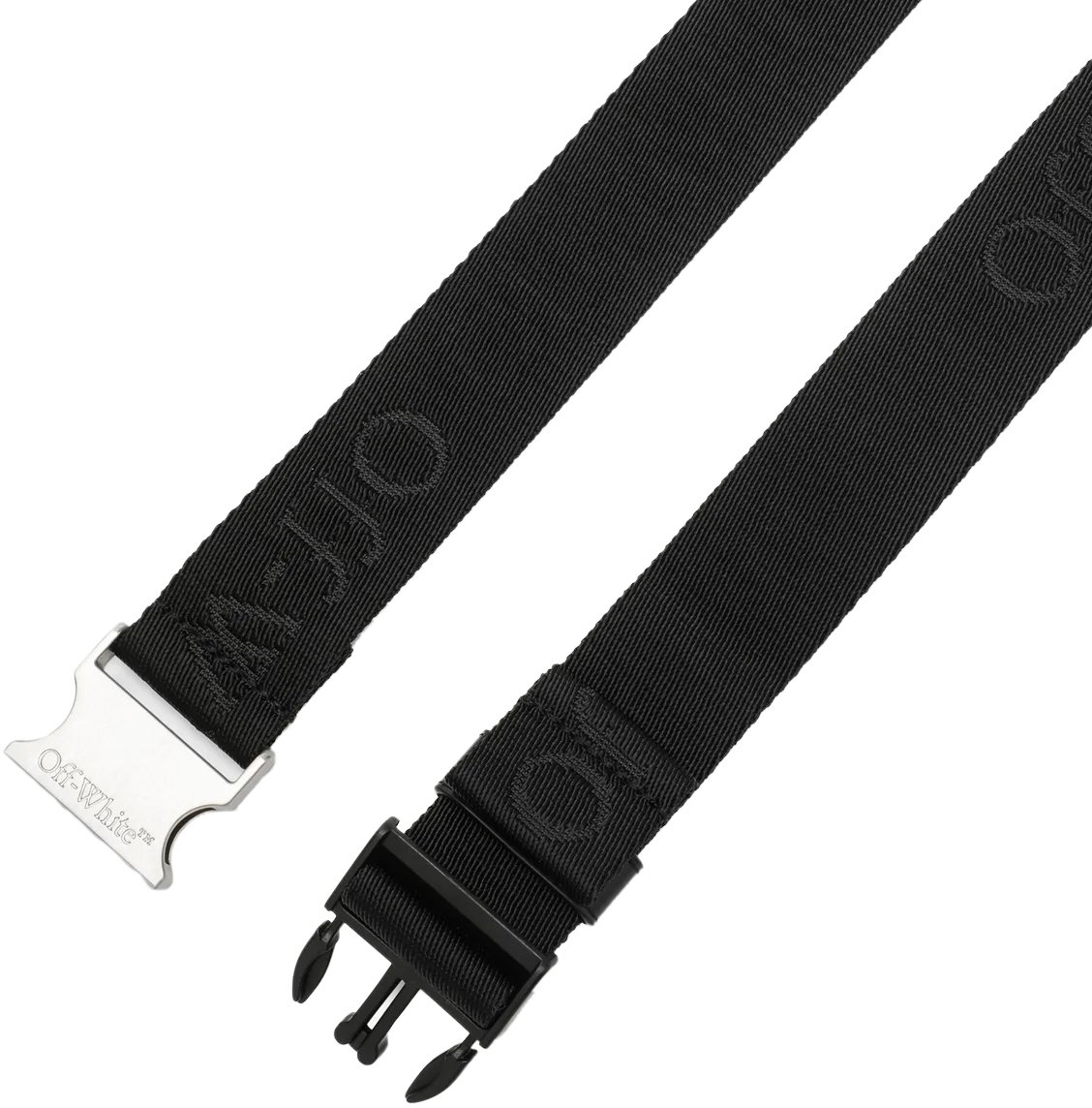 OFF-WHITE Tuc Long Logo Tape Belt Zwart