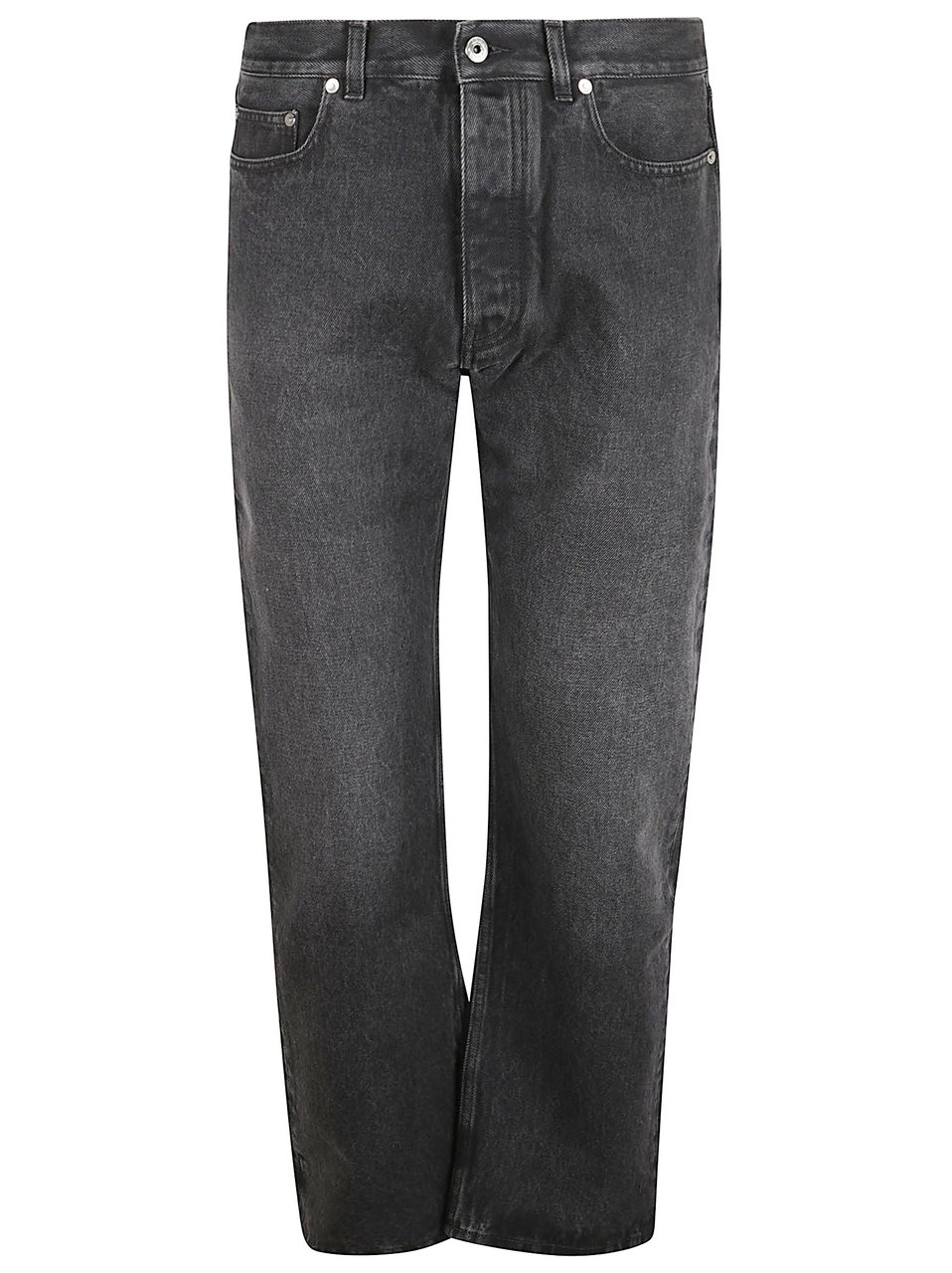 OFF-WHITE Washed Black Straight-Leg Denim Jeans Grijs