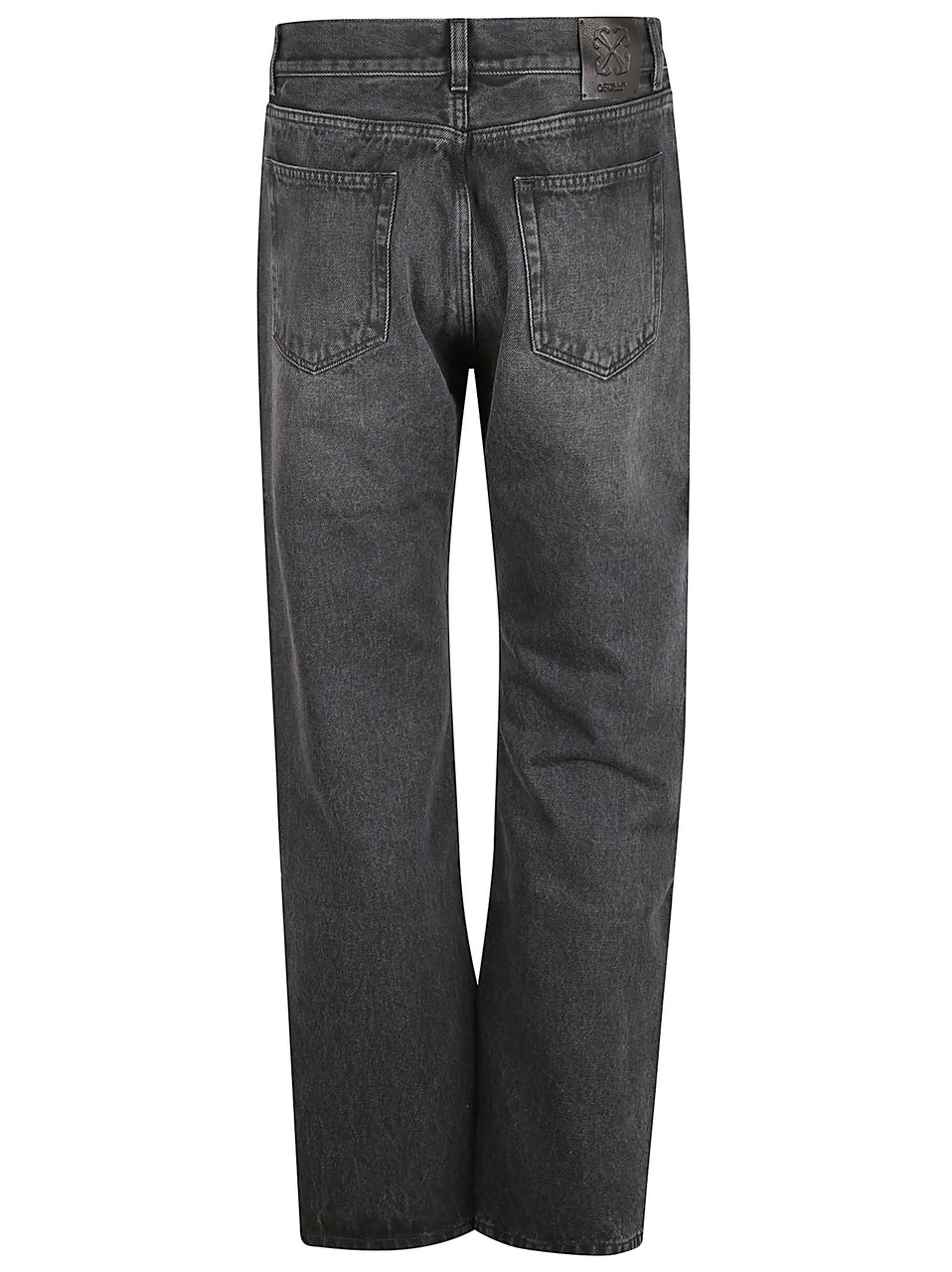 OFF-WHITE Washed Black Straight-Leg Denim Jeans Grijs