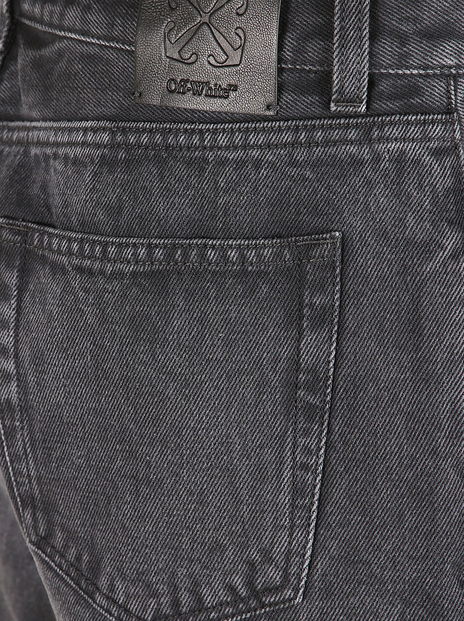 OFF-WHITE Washed Black Straight-Leg Denim Jeans Grijs