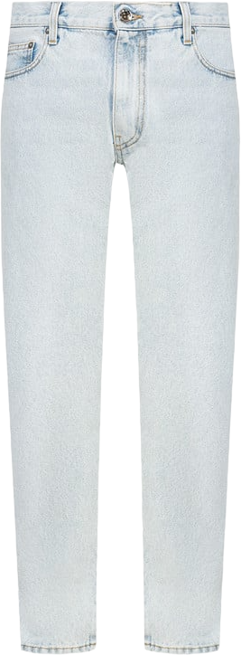 OFF-WHITE Jeans slim con stampa diag tab blu Blauw