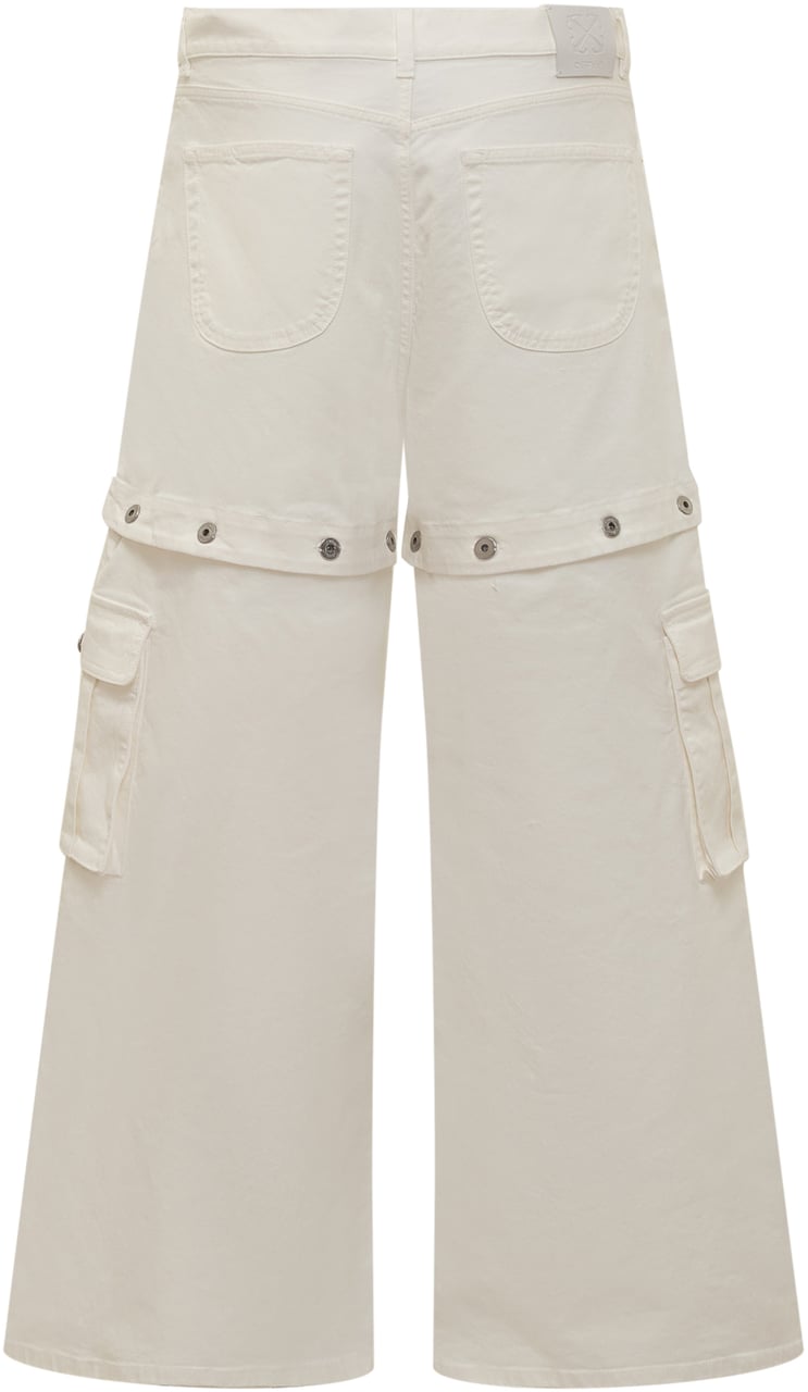 OFF-WHITE Jeans Super Baggy con Logo Anni 90S Wit