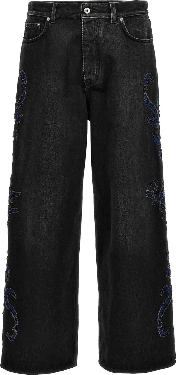 OFF-WHITE Off-White Denim Flared Jeans Zwart